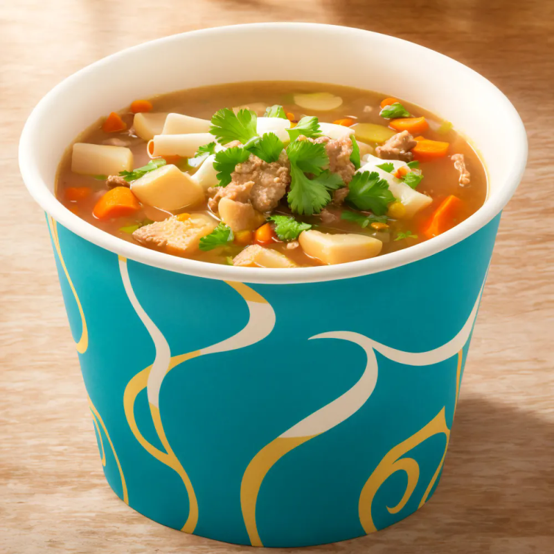 Soup paper cup cone bowl with pp lid