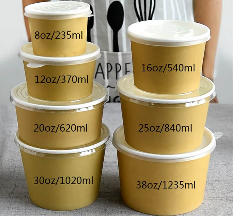 8oz10oz12oz Paper Soup Food Containers Cups