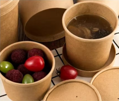 Waterproof hot soup Cup Coated Paper Dessert Cups Degradable Disposable Paper Bowl