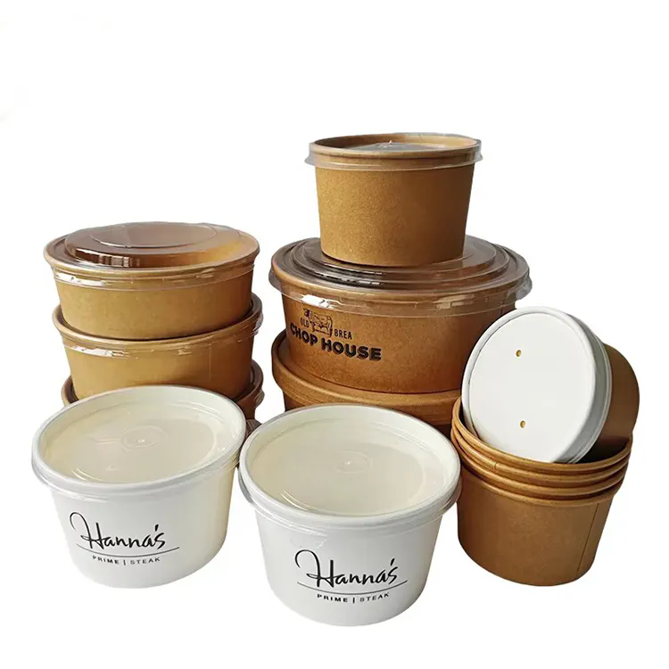 Disposable 4 Oz Soup Cups Yogurt Cups Coated Paper Cups