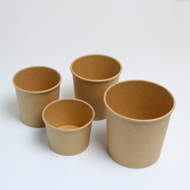 Disposable 4 Oz Soup Cups Yogurt Cups Coated Paper Cups