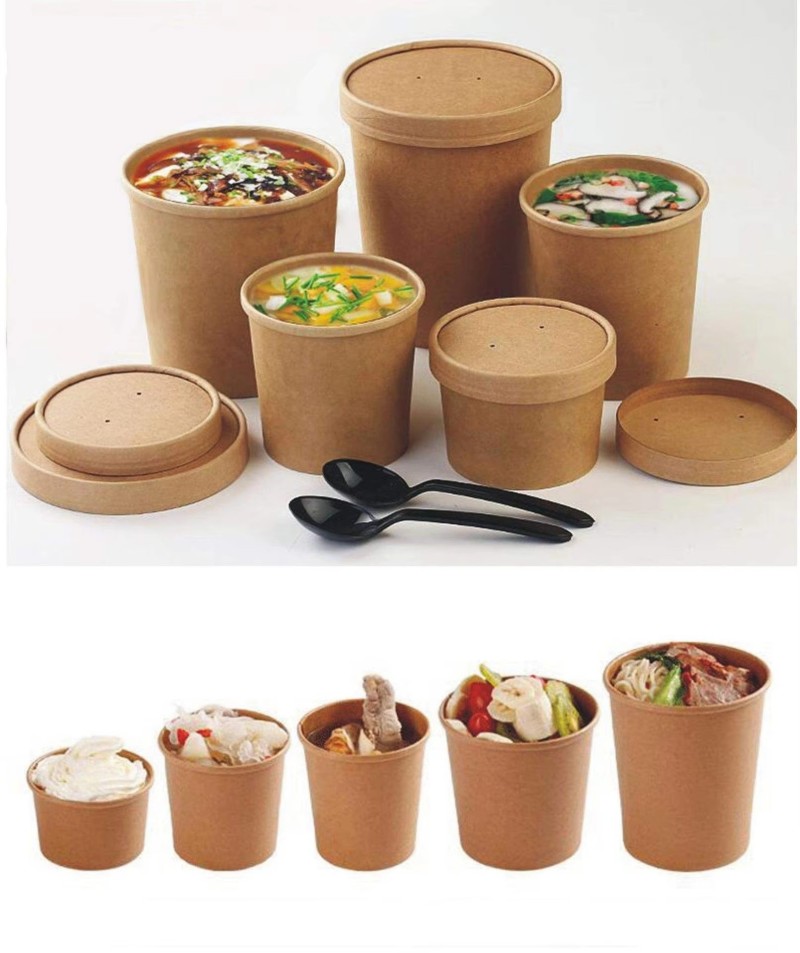 Disposable 4 Oz Soup Cups Yogurt Cups Coated Paper Cups