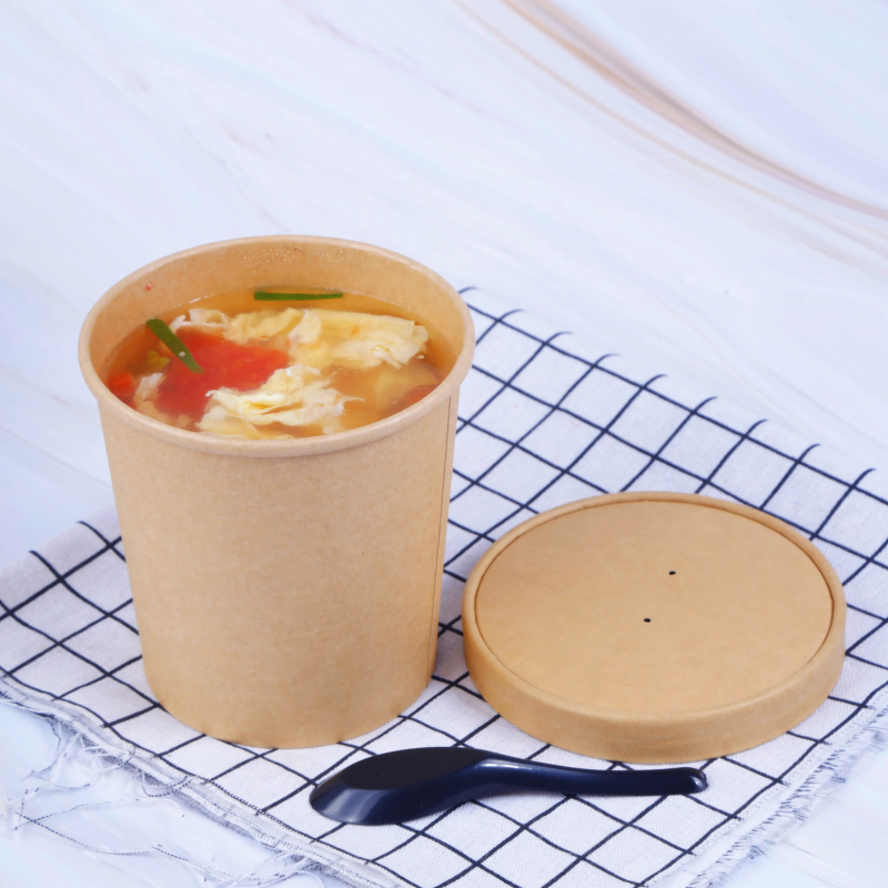 Factory price disposable soup paper cups with lids