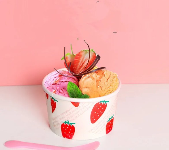 Ice Cream Yogurt Paper Cup Paper Containers Custom Logo Printed Disposable Factory Supplier