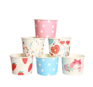 Ice Cream Yogurt Paper Cup Paper Containers Custom Logo Printed Disposable Factory Supplier