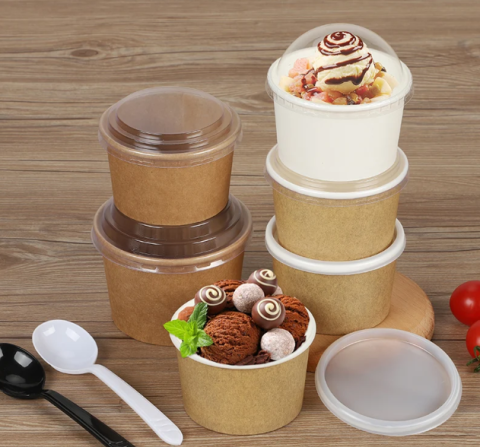 Coppe per gelato con rivestimento in PE impermeabile Coppe per imballaggio di dessert ghiacciati