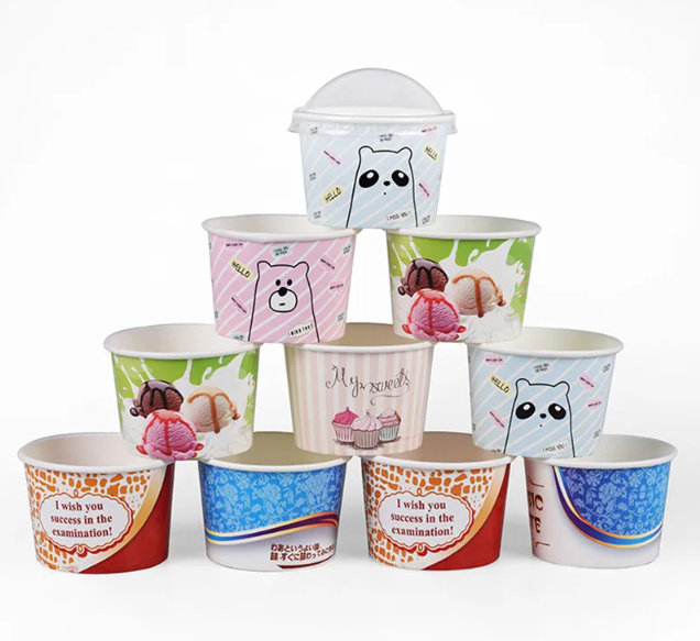 Factory-Made Eco-Friendly Biodegradable Paper Cups Food Grade for Yogurt Ice Cream