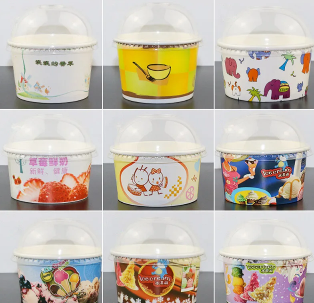 Food Grade Custom Printed Frozen Yogurt Ice Cream Paper Cup ice ream containers