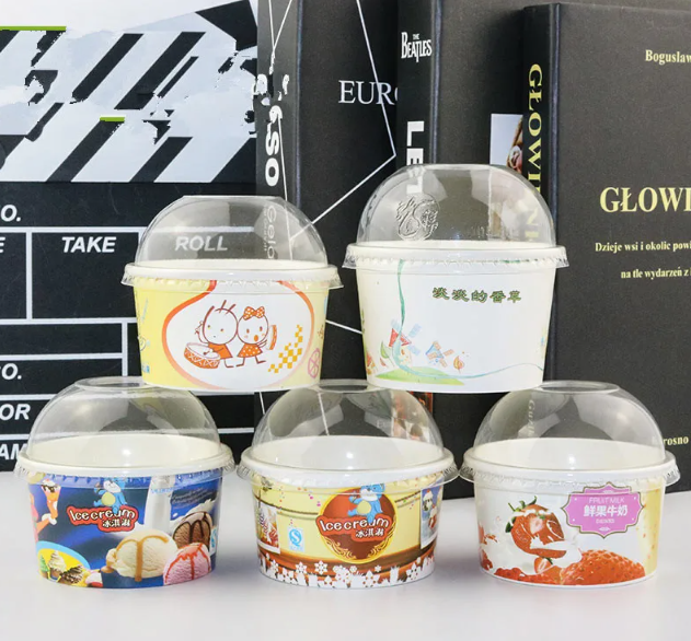 Food Grade Custom Printed Frozen Yogurt Ice Cream Paper Cup ice ream containers