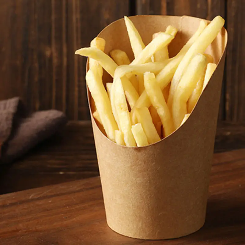 Disposable potato paper chip cup custom food paper cups for fries