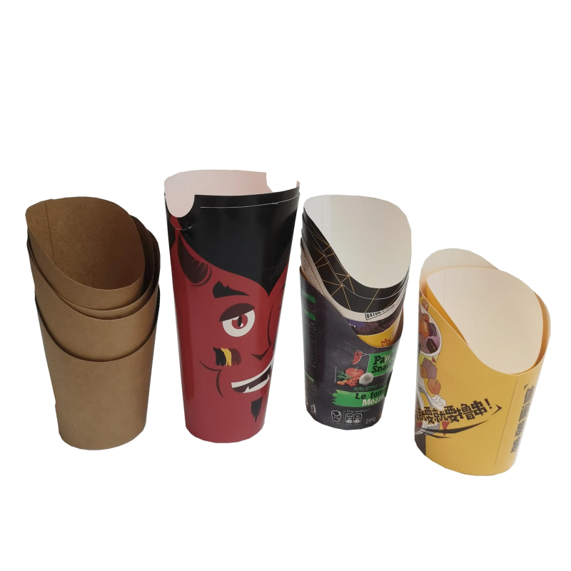 Scoop Cute Shape Kraft Brown Color French Fries Chips Paper Cups for food cups