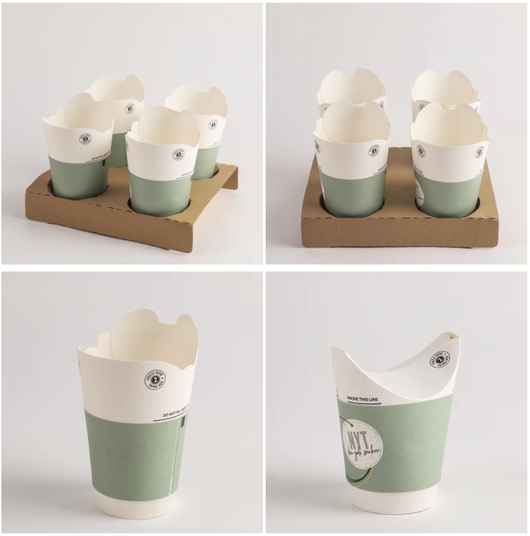 Disposable Packaging Custom Logo food cup with PE PLA French Fries Paper Cups