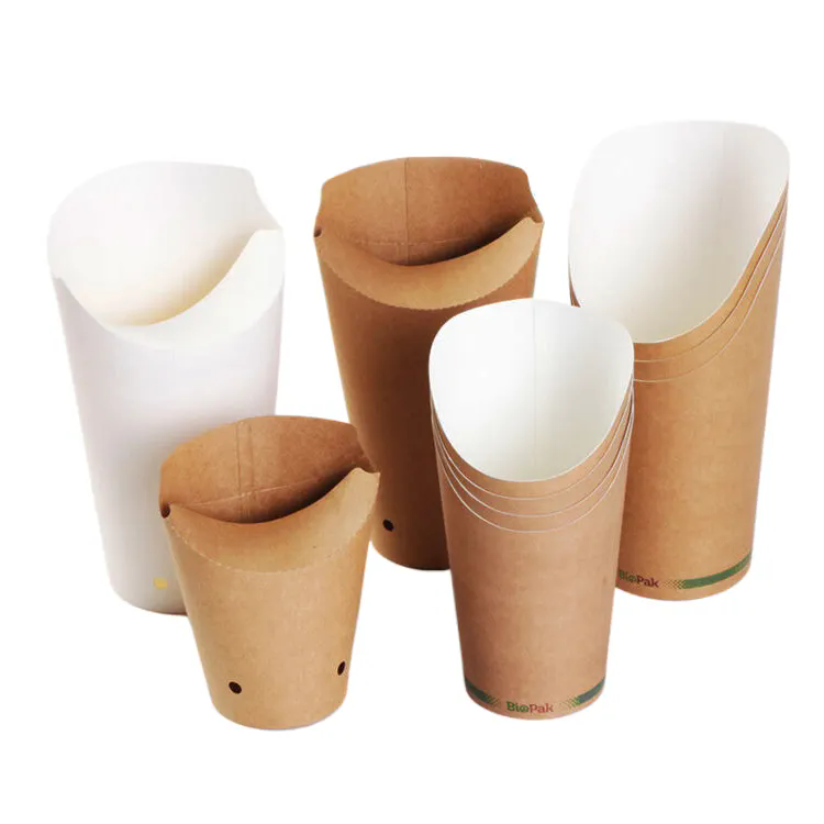 Hot sale french fries cups for fries paper food cups xyj plant made