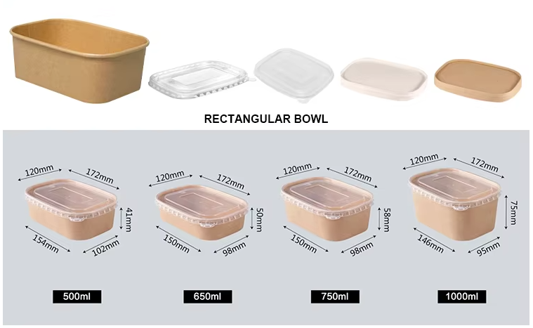 Kraft Paper Takeaway Square bowl