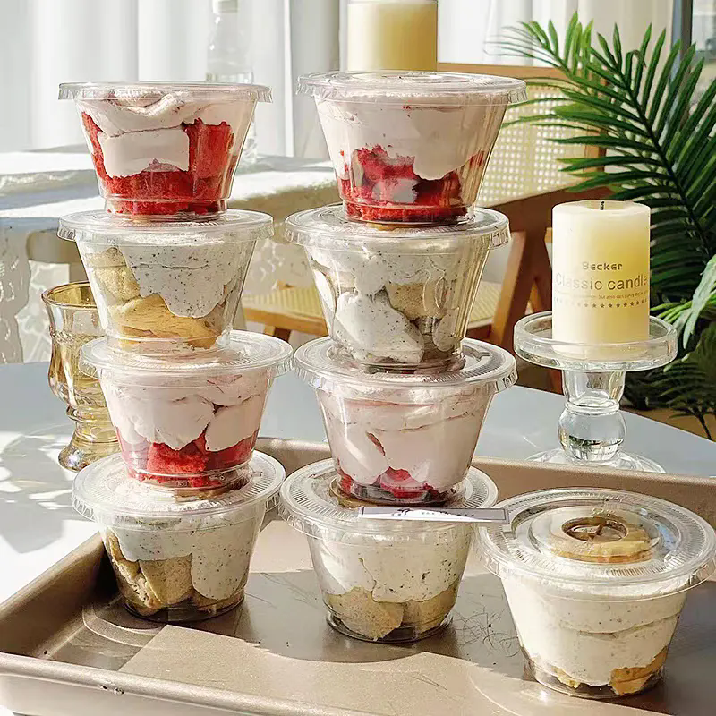 14oz to 24oz PET Salad Fruit Cup Plastic Food PET Cup Container