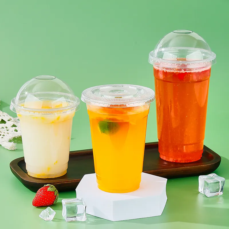 Eco Friendly Disposable Plastic PET Cup With Lid for PET Plastic Cups