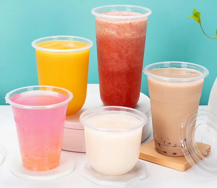 Custom Logo Disposable Plastic PET Cups Bubble Tea Juice Coffee Milk PET Packaging