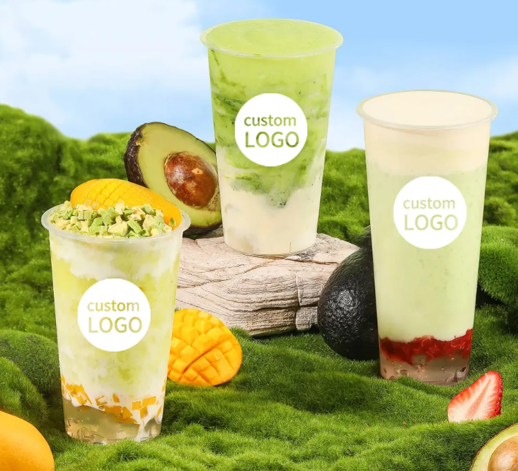 wholesale disposable custom oz and shape PET plastic cups with lids