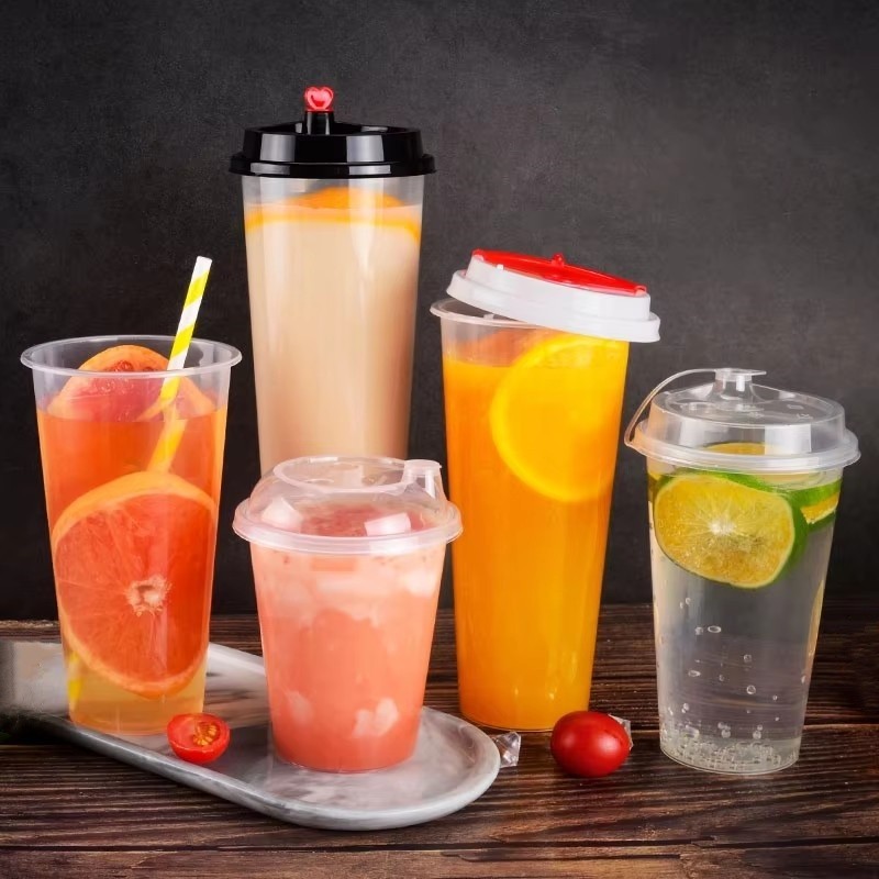 500ml 12oz to 22oz PP U Shape cup Disposable Plastic PP cup for Bubble Milk Tea