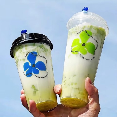 Materiale PP Latte Tè Tazza di plastica Produttore Personalizzazione Stampa del logo Tazze PP