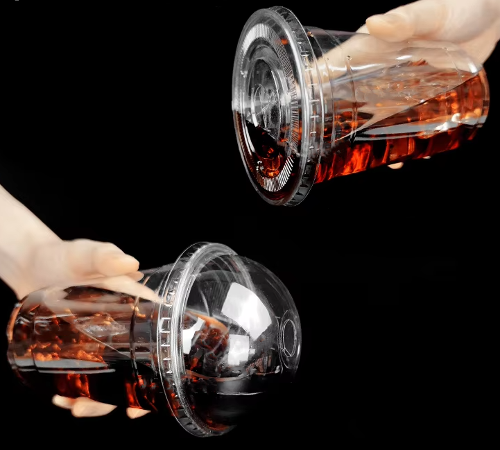 Pearl Milk Tea Juice Disposable Plastic PP Cups with Lids