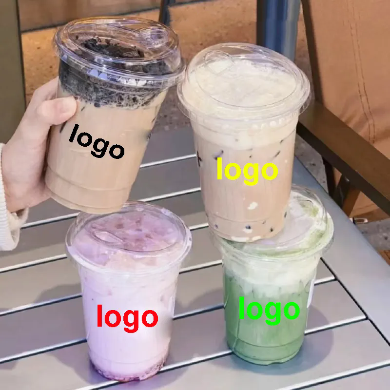 Factory price Custom printed clear 12 to 24oz PP cup transparent disposable plastic cups