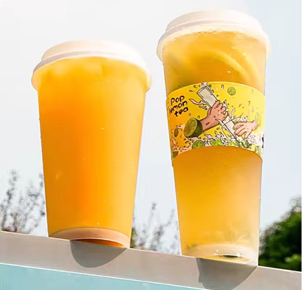 Tasse en PP avec logo d'impression personnalisée, gobelet en PP transparent pour boisson froide, gobelets en plastique jetables de 32 oz
