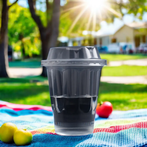 Usine de vente en gros de tasses en plastique jetables transparentes en PP pour thé, gobelets d'injection en PP avec couvercle