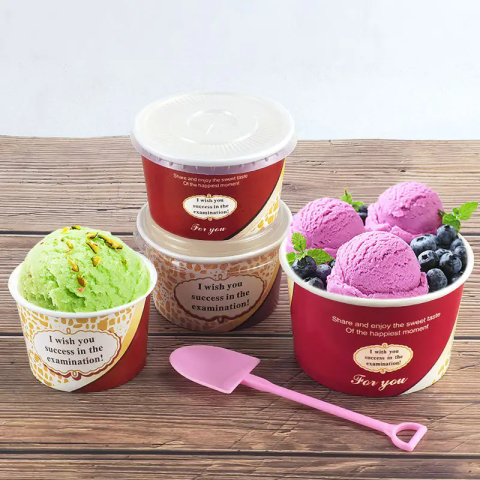Coppette per gelato di qualità alimentare Coppette per gelato stampate personalizzate Coppette per gelato da asporto