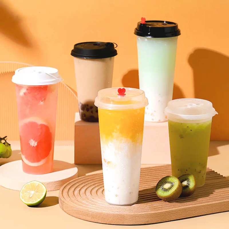 wholesale disposable sealing film transparent PLA cup from 12 to 32oz pla plastic cups