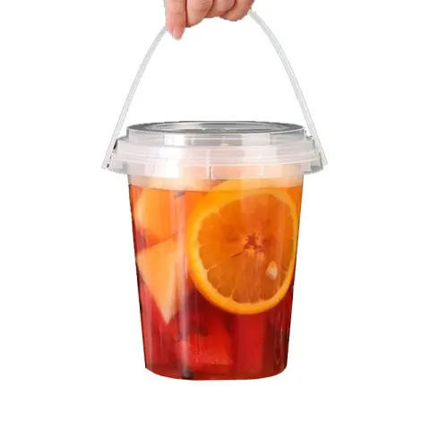 Round disposable food vegetable fruit salad cake yogurt Buckets plastic dessert Barrels
