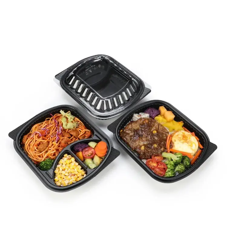 Multi function compartment PP disposable plastic meal container microwave food boxes