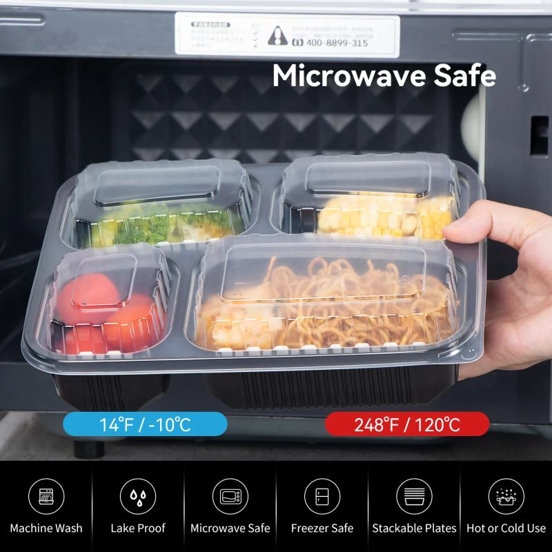 Microwavable Food Grade PP Disposable Bowls to go Lunch Boxes