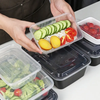 Selling Transparent PP Disposable Plastic Lunch Box To go Picnic Meal Containers