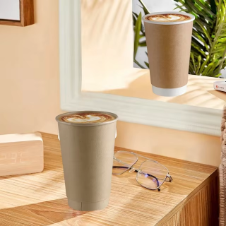 16oz 360ml Kraft Paper PLA Coated Compostable Single Wall Paper Cup