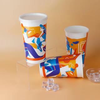 Long Lasting Coolness Cold Drink Cups Single Wall Food Paper Bio-Degradable Insulated for Optimal Temperature Retention