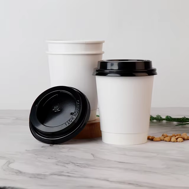 แก้วกระดาษสองชั้นแบบใช้แล้วทิ้งขนาด 8/12/16 ออนซ์ พิมพ์โลโก้ที่กำหนดเอง