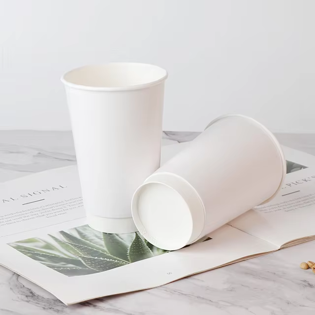 カスタムロゴ 16オンス 二重壁紙コップ パーソナライズデザイン ホットコーヒー用 PEコーティング 500ml & 300ml 容量