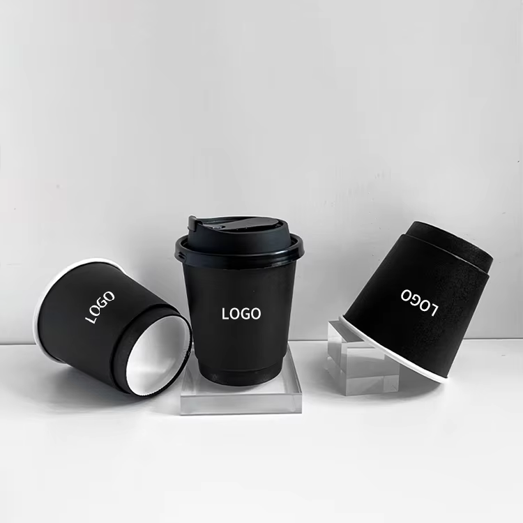 أكواب ورقية مزدوجة الجدران صديقة للبيئة قابلة لإعادة التدوير والتحلل البيولوجي بطباعة شعار مخصص، 4 أونصة، 8 أونصة، 10 أونصة، 12 أونصة، 14 أونصة، 16 أونصة، 20 أونصة