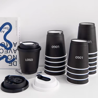 Custom Logo Print Eco-Friendly Disposable Double Wall Paper Cups Recyclable and Bio-Degradable 4oz 8oz 10oz 12oz 14oz 16oz 20oz