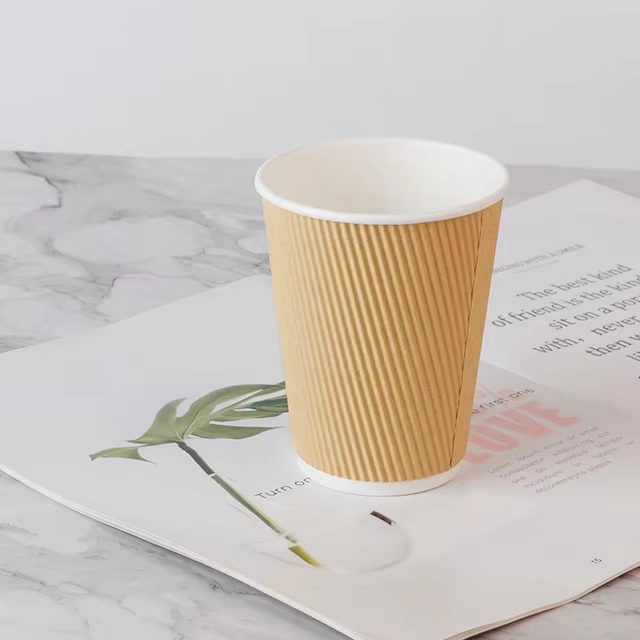 4オンス 8オンス 12オンス 16オンス カスタマイズデザイン ドリンクカップ 使い捨てプリント紙カップ リップル壁紙 蓋付きコーヒーカップ