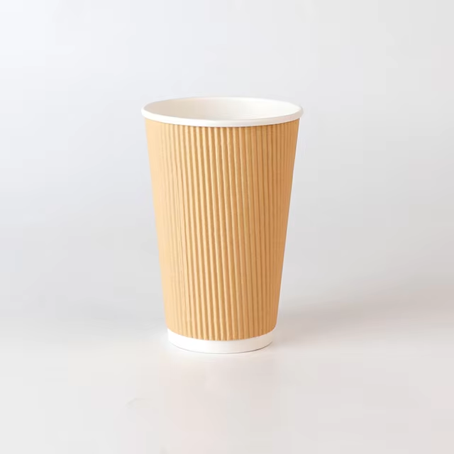 カスタムロゴリップル壁紙カップ 8オンス 12オンス 16オンス リップル 3層使い捨て紙コーヒーカップ