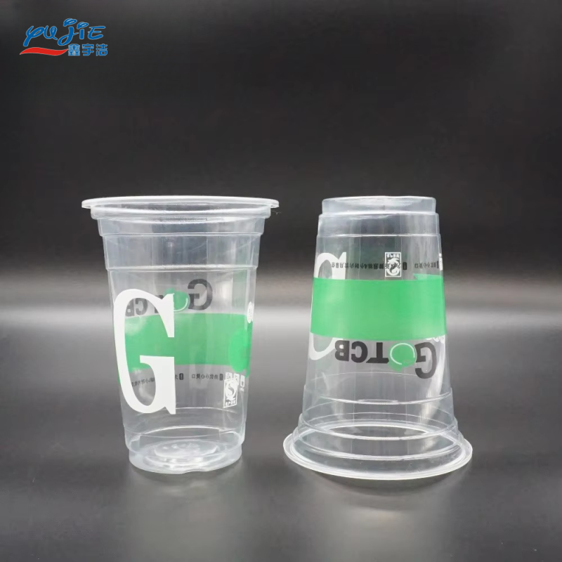 Gobelet jetable en plastique 100 ml avec couvercle en forme de dôme