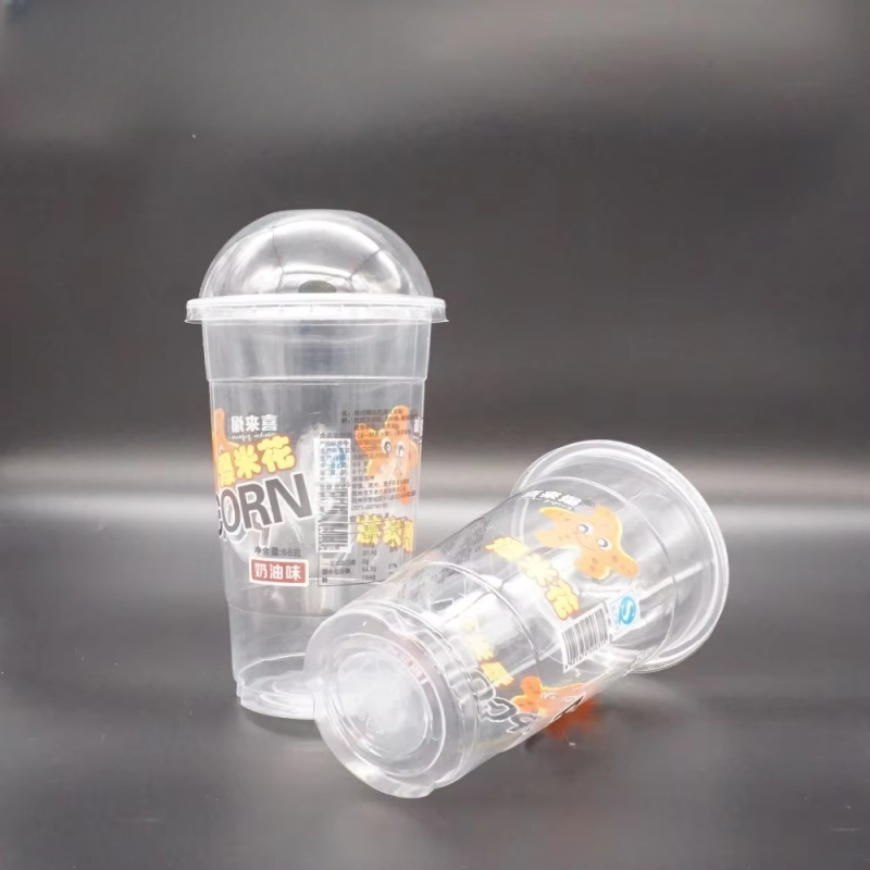 Gobelet avec couvercle pour boissons, en plastique PP/PET, impression de logo personnalisé, logo personnalisé, PET transparent, boisson étanche, certifié ISO 9001