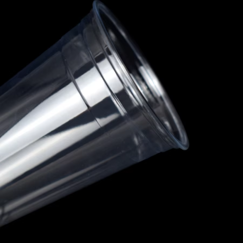 Gobelet jetable en plastique PET avec logo personnalisé, 12 oz, 16 oz, 22 oz, pour thé, café, jus, gobelet en PP transparent avec couvercle