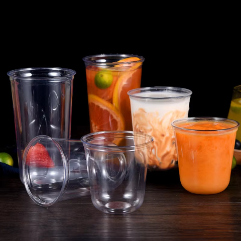 Premium Quality Crystal Disposable 5/7/9/12/20/32oz PET Iced Coffee Tea Juice Cup Clear PET Plastic Cold Drink Cups