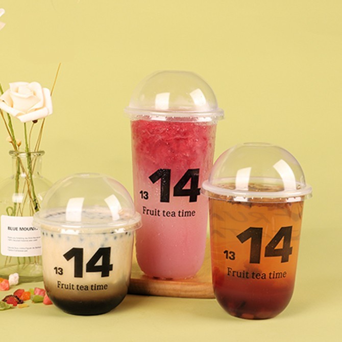 Gobelets jetables en plastique PET en forme de U de 12 oz, 16 oz et 24 oz