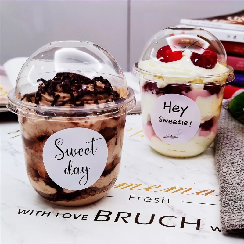 Gobelets jetables en plastique PET en forme de U de 12 oz, 16 oz et 24 oz