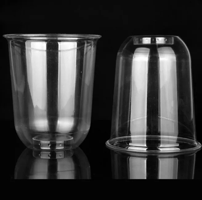 Gobelets jetables en plastique PET en forme de U de 12 oz, 16 oz et 24 oz