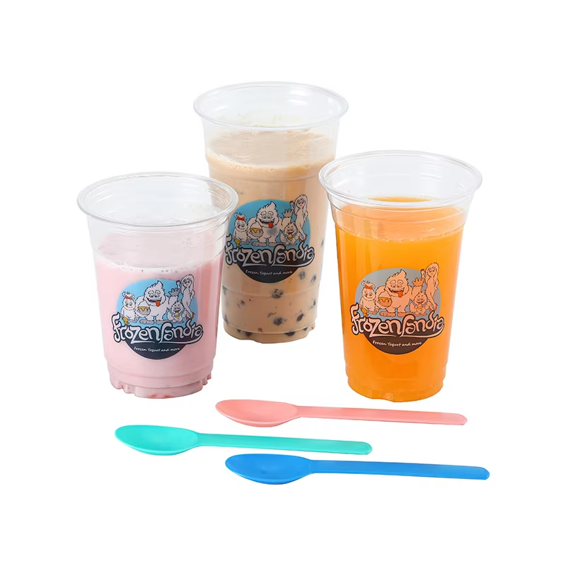 Cốc nhựa PET dùng một lần tùy chỉnh 10oz 12oz 16oz 20oz 24oz cho trà sữa cà phê đồ uống lạnh bia & thực phẩm cốc trong suốt